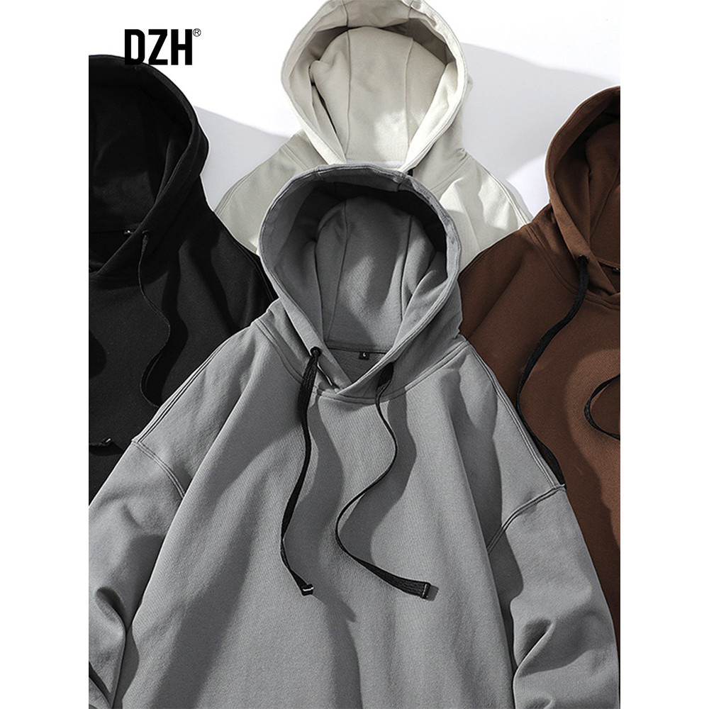 Moletom masculino de cor sólida com capuz primavera outono Street Wear solto algodão topo jaqueta esportiva roupas mascu