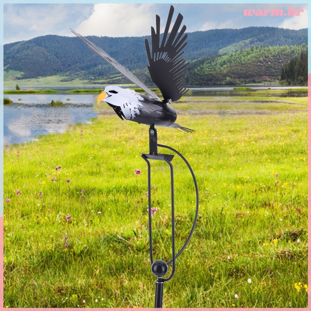 Moinho De Vento Ao Ar Livre Águia Pássaro Estaca Escultura De Metal Para Jardim Quintal Destaque Decorativo Rústico [war