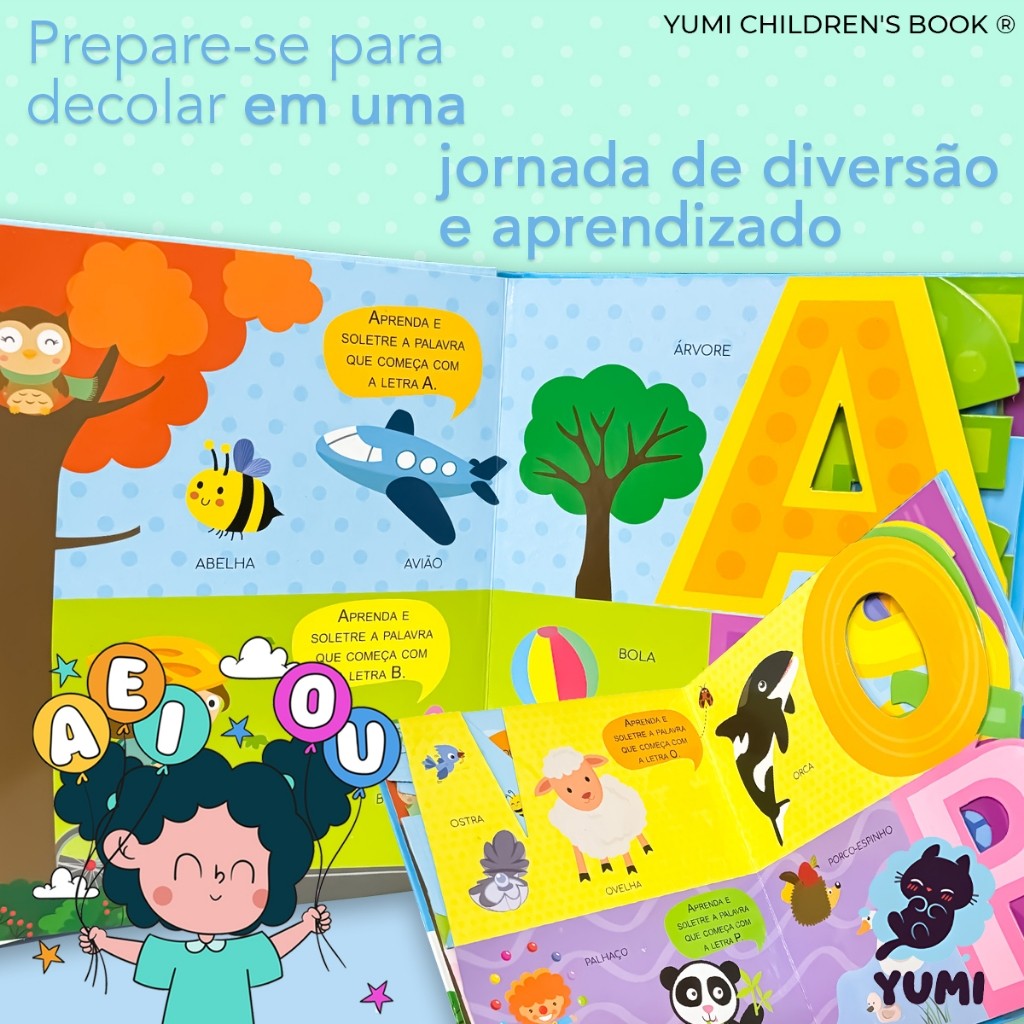 Livro Infantil do Bebê Primeiras Palavras Alfabeto Ilustrado Letras em 3D Capa Dura Premium · foto 2
