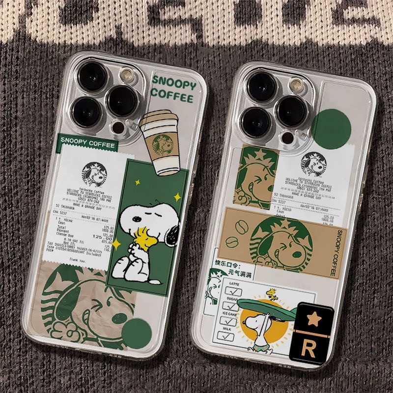 Softcase Samsung Snoopy Café Para A15 A55 A54 A35 A05S A14 A34 A05 A03 S20 S21 S23 FE S24 S23 S25 ULTRA M53 M23 Caso
