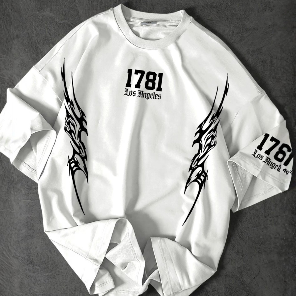 Camiseta T-shirt Oversized Unissex Streetwear 1781 Los Angeles Y2K Grunge