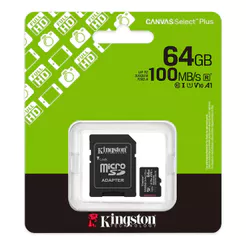 Cartão de Memória MicroSD 64GB Canvas Select Plus Classe 10 UHS-I Kingston