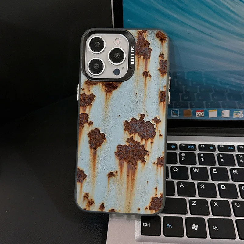 Capa de Telefone com Efeitos 3D Criativos em Metal Enferrujado para Xiaomi Mi 14