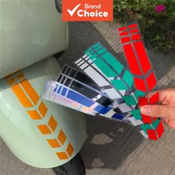 Listras Refletivas em Forma de Flecha para Motos e Scooters Elétricas à Prova d'Água - Adesivos para Para-lama