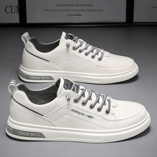 Tênis versáteis 2026, sapatos masculinos da moda, tênis masculinos de primavera, tênis casuais brancos e pretos CWEO