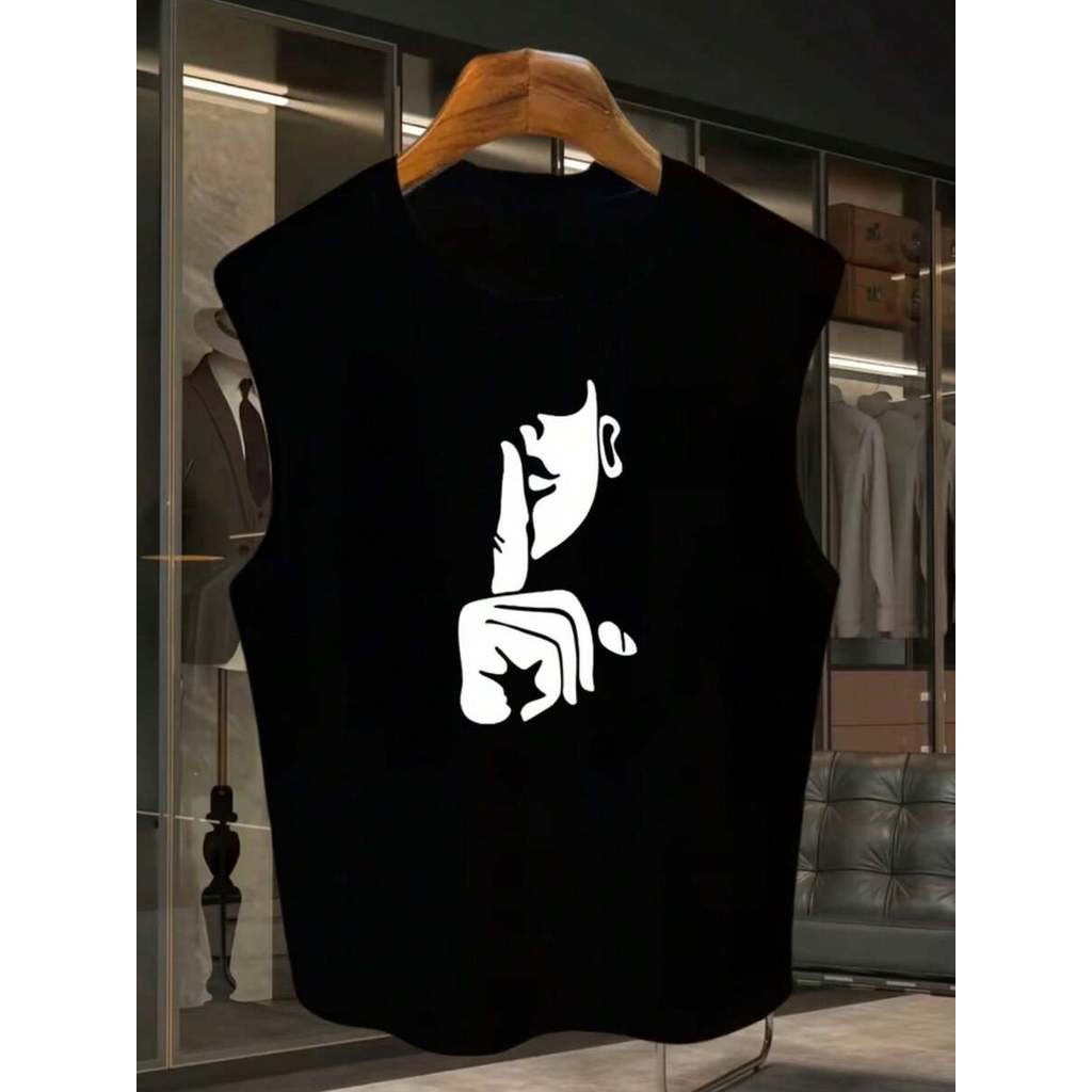 Regata Masculina Camiseta Estampada Casual Regata Cavada Streetwear Oversized 100% ALgodão