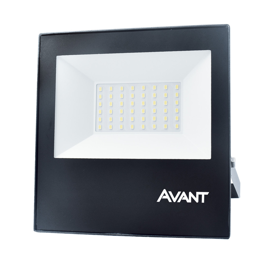 Refletor Slim50 Led Luz Branco Frio 6500k Bivolt 127v 220v Avant Potência 50W Iluminação Externa