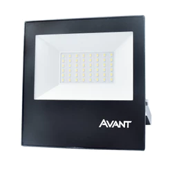Refletor Slim50 Led Luz Branco Frio 6500k Bivolt 127v 220v Avant Potência 50W Iluminação Externa