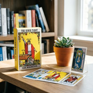 Cartas clássicas de adivinhação de tarô para iniciantes, 78 tarôs de cavaleiro, adequadas para festas de fim de ano, par