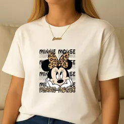 Camiseta Feminina Minnie Mouse Fashion Blusa 100% Algodão Tendência