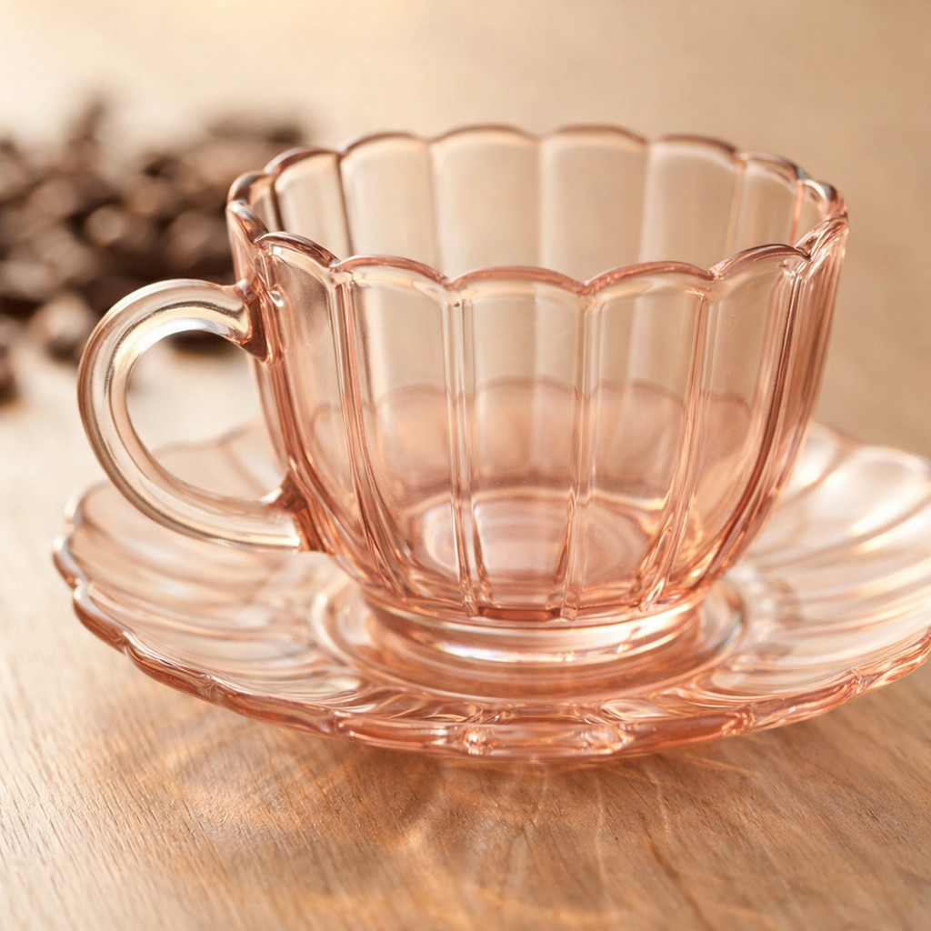 Jogo 6 Xícaras De Café Peach Com Pires 90ml Hauskraft Multicores — imagem 2 de 2