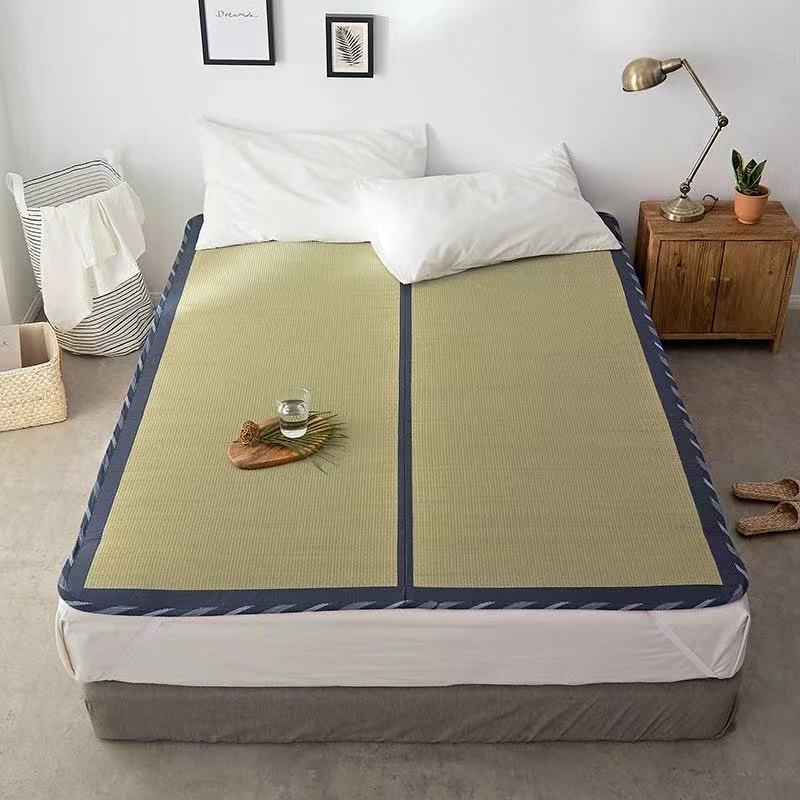 Estilo japonês Natural Rush esteira verão dormir ferramenta útil simples adulto 1.5m dobrável 1.8 cama