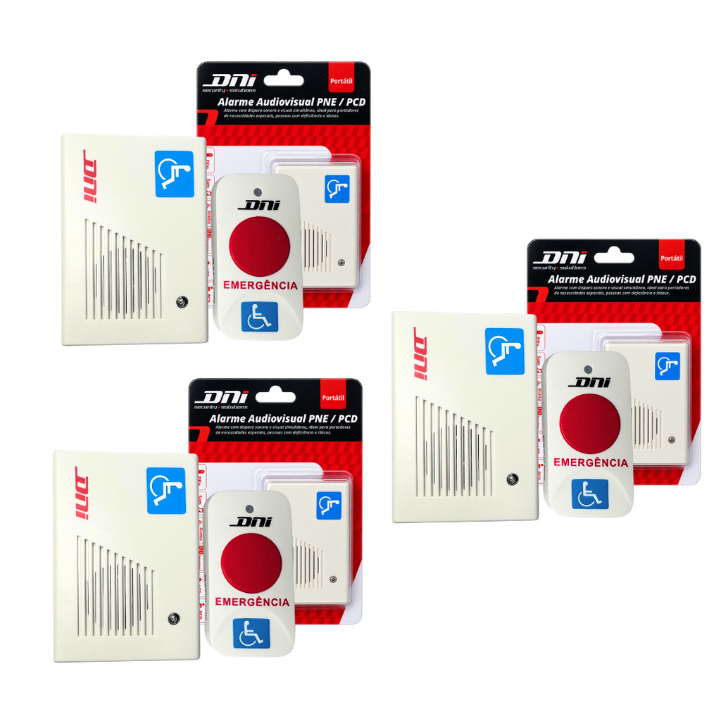 Kit 3 Alarme Campainha Banheiro Emergência Idoso PCD S/ Fio