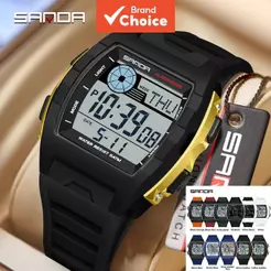 Relógio Digital Militar Masculino Sanda 2225: Cronômetro LED à Prova d’Água