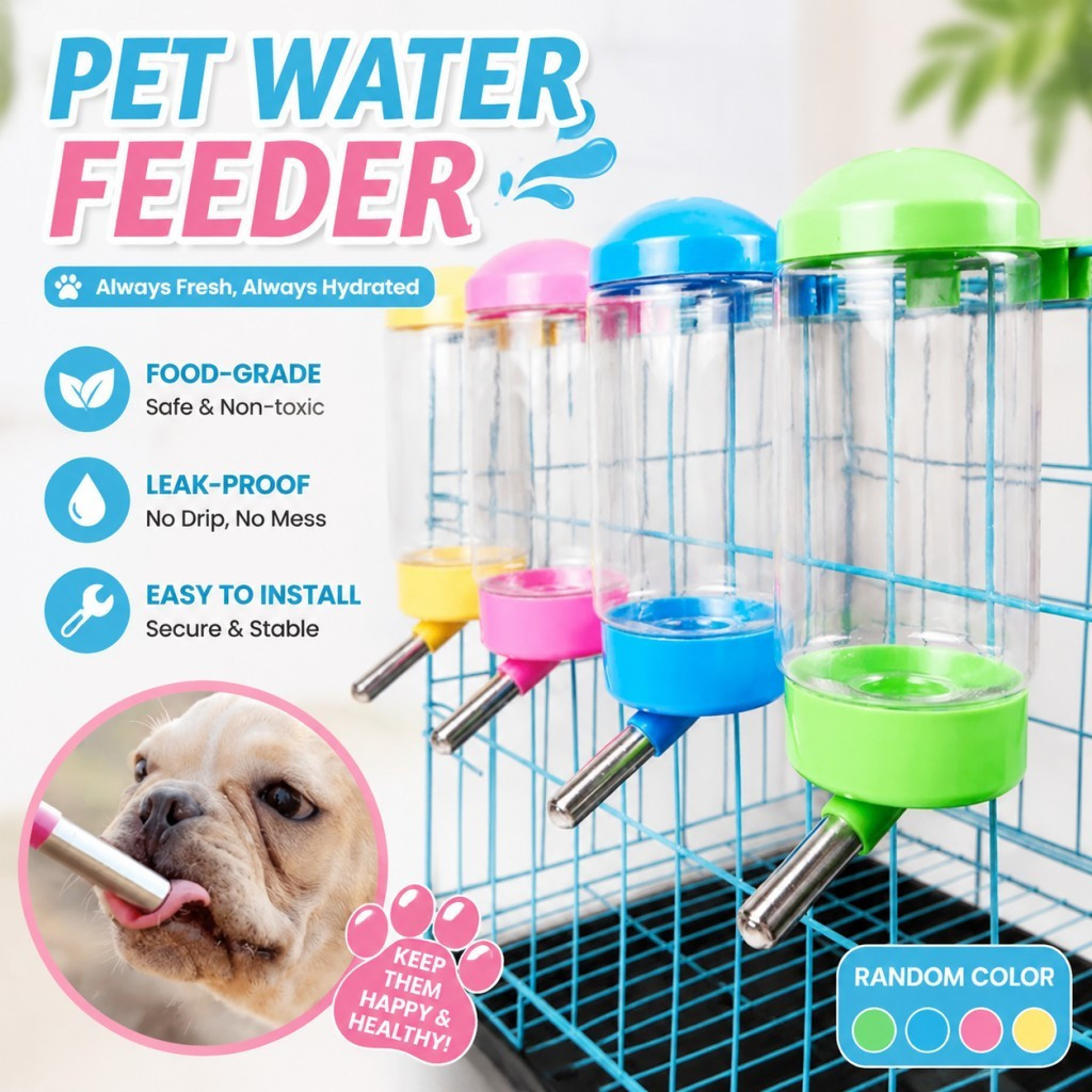 Garrafa de Água para Animais de Estimação 400ml, Dispensador de Água Suspenso para Pequenos Animais, Coelhos, Hamsters,