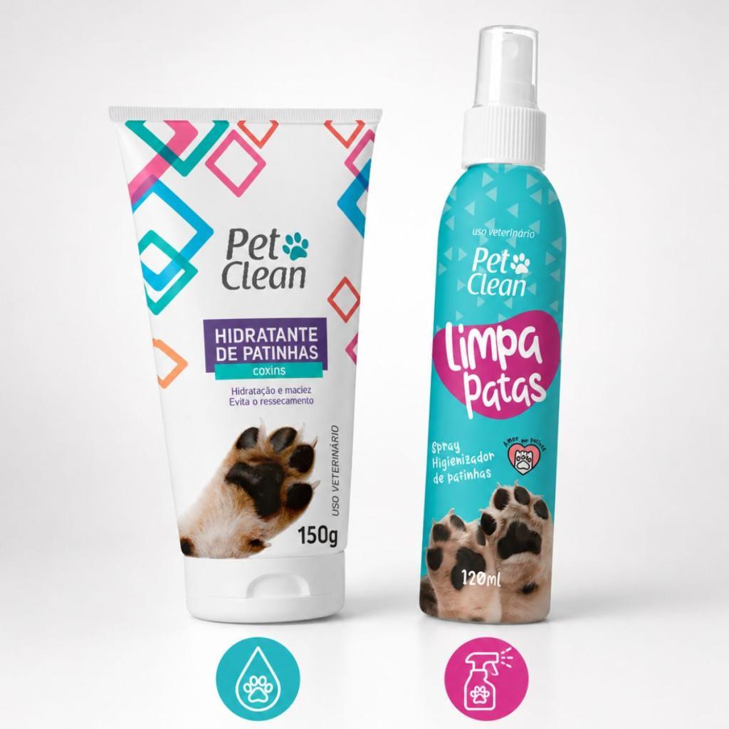 Kit Pet Clean Limpa Patas 120ml + Hidratante Patinhas 150g