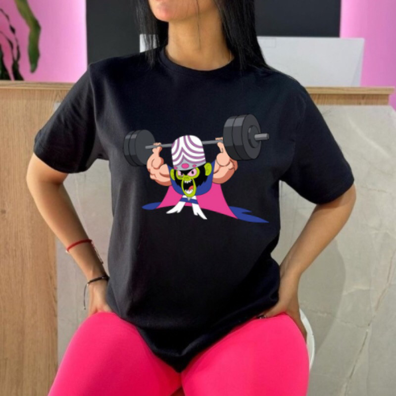 Camiseta Estilosa Vilão meninas super poderosas do Camisa casual GYM Fitness Blusa treino academia T-shirt NOVIDADE