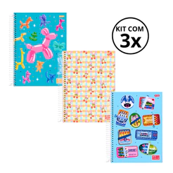 Kit 03 Cadernos Universitário 10 Matérias 160 Folhas Stella - Jandaia