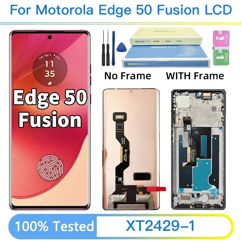 6.7 AMOLED Novo Para Motorola Edge 50 Fusion Display LCD Com Tela Digitador Asse
