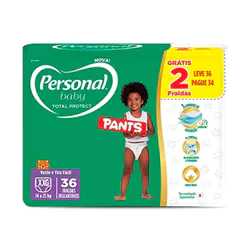 Fralda Personal Baby Total Protect Pants XXG Leve 36 Pague 34