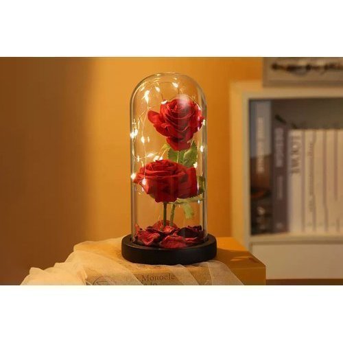 Luminária LED rosa cúpula acrílico TOP RIO base transparente fundo preto