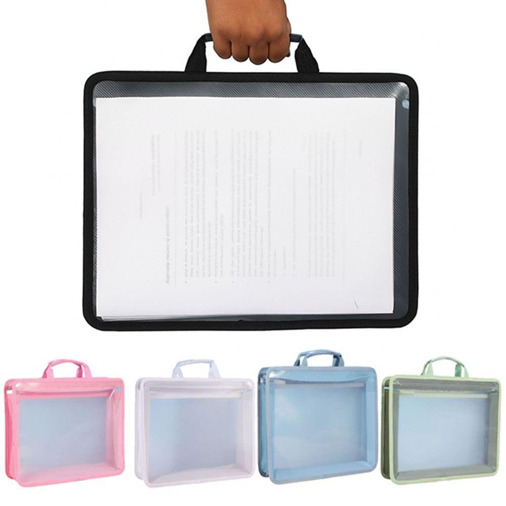 Bolsa Portátil Para Documentos , a4 Transparente À Prova D'água De 2 Camadas , Sacola Protetora De Arquivo De Sarja Espe