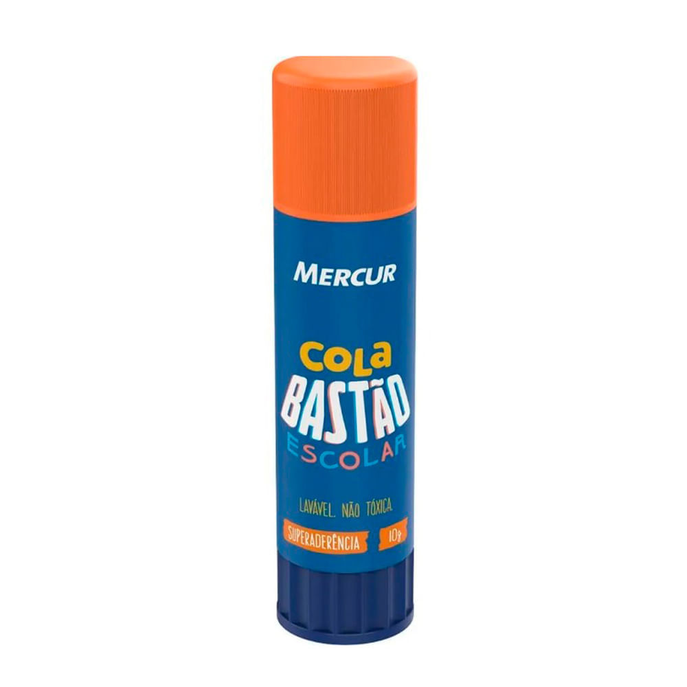 Cola Bastão Escolar Mercur Superaderência Lavável Não Tóxica 10g