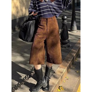 Calças de veludo cortadas de perna larga femininas 2026 outono pequena cintura alta mais magro olhar calças casuais moda