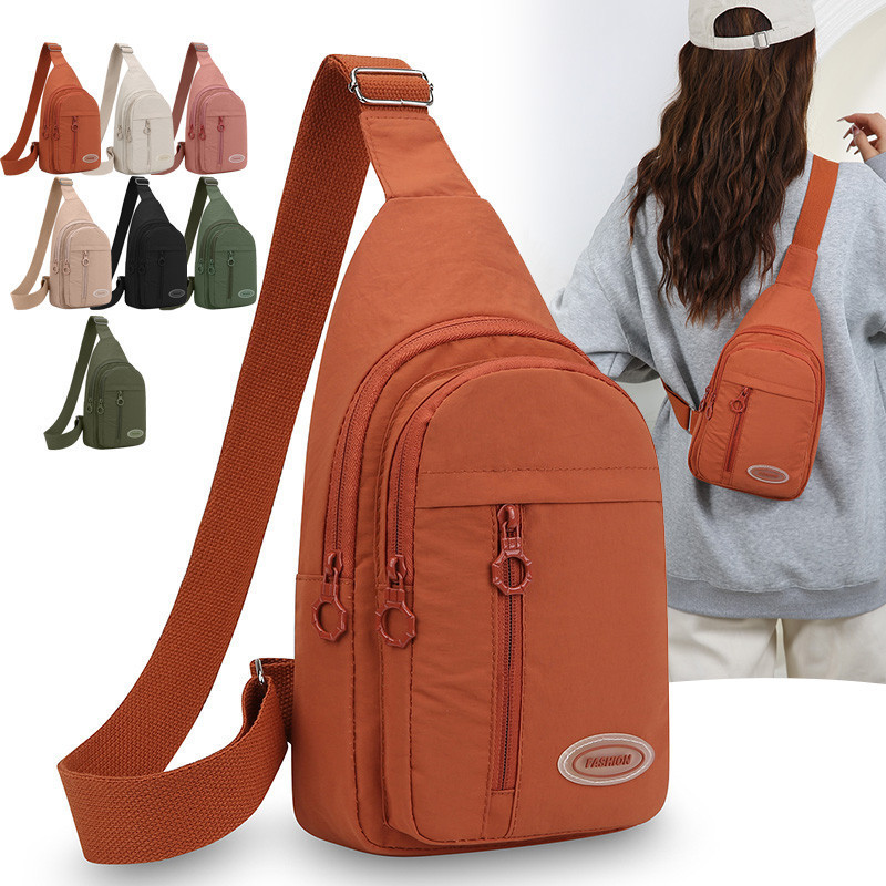 Saco de peito feminino multifuncional esportes saco de peito lazer saco do mensageiro grande capacidade saco de viagem a
