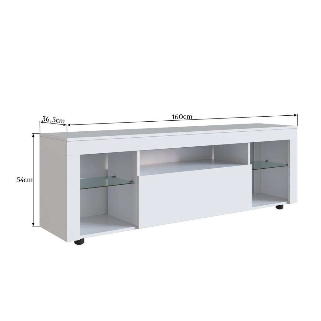 Rack para TV até 60 Polegadas com LED 160cm Gamer 1 Gaveta 2 Prateleiras em Vidro Yescasa Branco Branco · foto 2