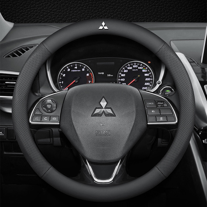 Capa de Volante Decorativa em Couro para Mitsubishi Xpander Triton ASX Outlander Mirage G4 Pajero Xpander Cross, Acessór