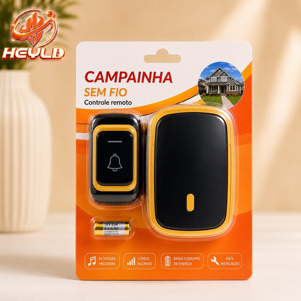 Campainha Sem Fio Externa Residencial De Longo Alcance 36 Toques Wifi Wireless Eletrônica 4 modelos