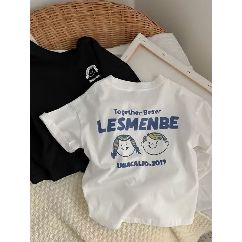 100% algodão crianças camiseta de manga curta 2026 novo estilo meninos meninas bebê verão estilo ocidental Casual All-Ma