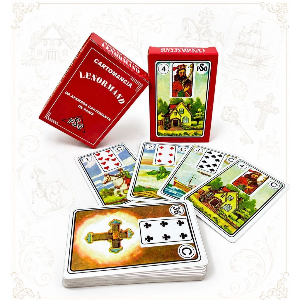 Baralho Cigano Lenormand 36 Cartas Tarot Cartomancia com Manual de instruções para Inciantes