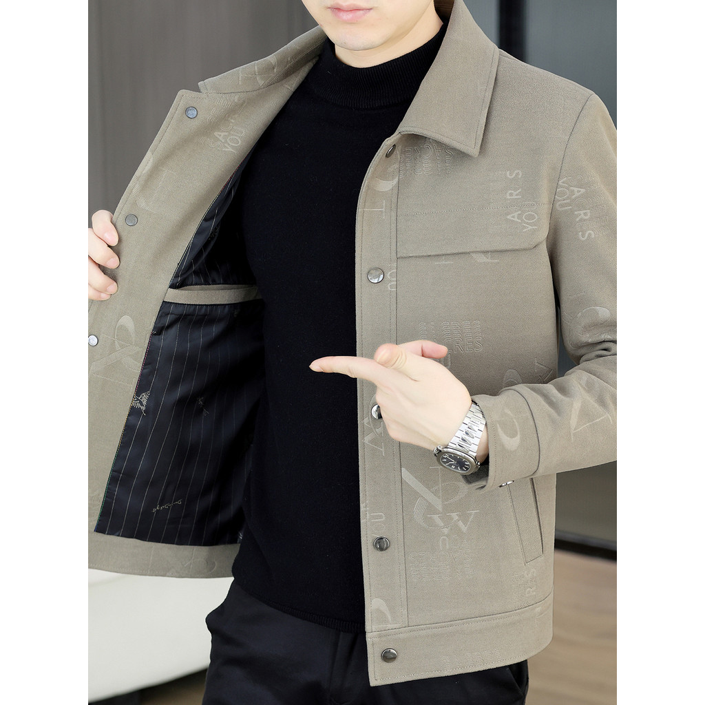 Outono inverno novo estilo jaqueta de lã masculina lapela versão coreana Casual juventude High-End curto casaco de lã