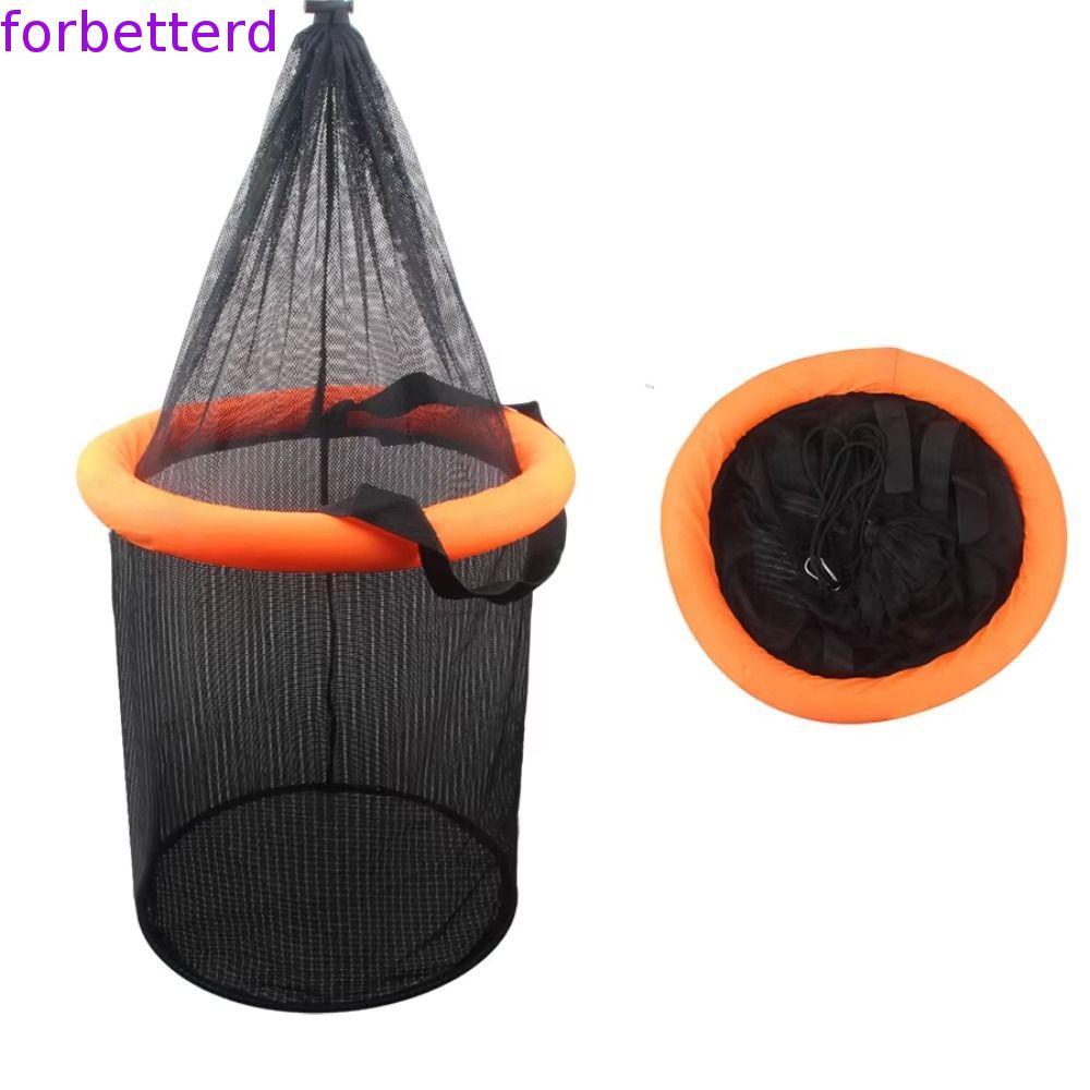 Cesta De Isca De Pesca Flutuante , Rede De Peixe Viva De Malha Durável Laranja Brilhante , Protetor Dobrável