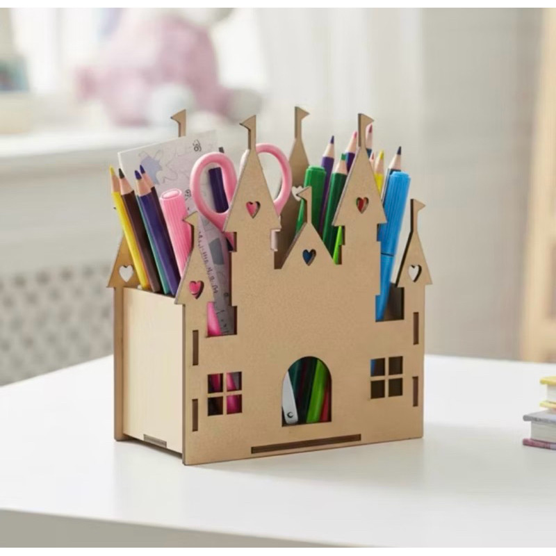 Kit Centro de Mesa Castelo Princesa MDF Cachepô Festa Infantil Lembrancinha Aniversário Temático