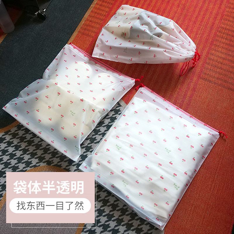 Saco de armazenamento de sapato bonito cordão cereja ins viagem portátil Anti-poeira à prova de umidade cordão embalagem