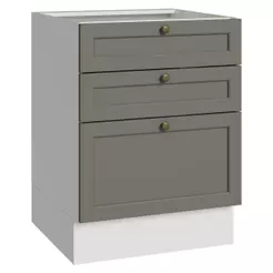 Balcão de Cozinha 60 cm 3 Gavetas (Sem Tampo) Branco/Cinza Vik Madesa