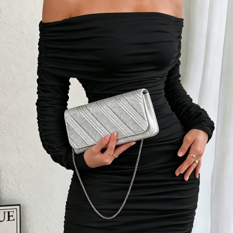 Bolsa Clutch Feminina com Corrente Removível para Casamento Formatura e Festas Elegantes alta capaci de Festa Formatura