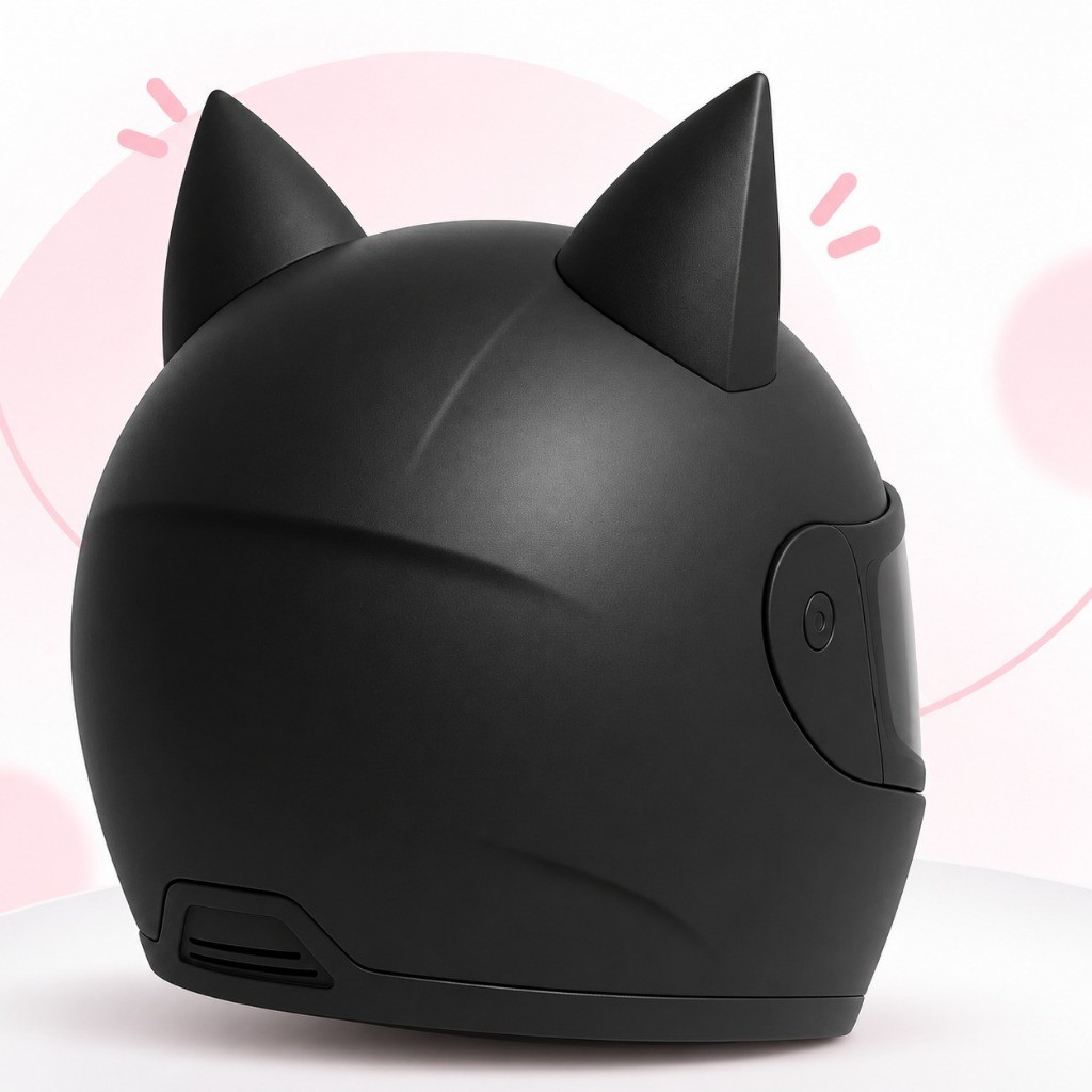 Kit 2 Orelhas de Gato para Capacete Orelhinhas Gatinho Adesivas com Fita Dupla Face — imagem 2 de 2