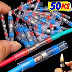 50-20 Pces À Prova Dwaterproof Água Calor Psiquiatra Anel De Soldagem Terminal Tubo Termo Retrátil Com Isolamento De Sol