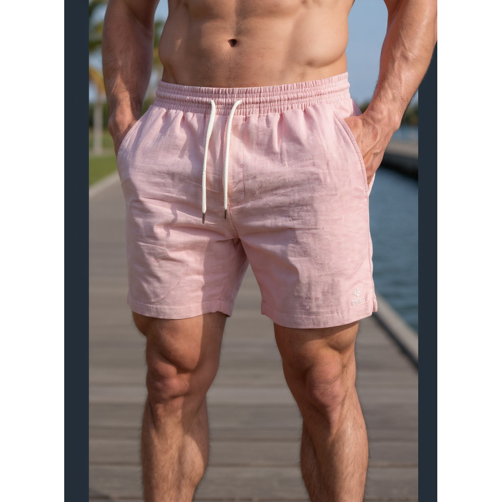Kit 2 Bermudas Masculinas Linho Elastano Praiana Confortável Verão — VIRIANDUBA MIX
