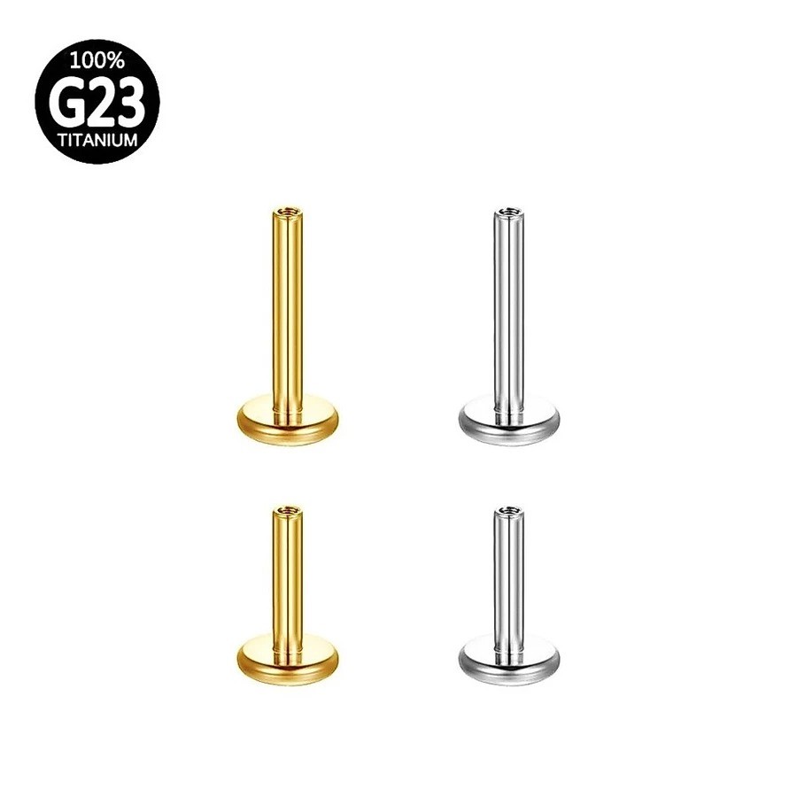 LOMISS Haste Para Labret 100% Titânio G23 | Helix, Tragus, Conch, Nariz, Boca-Medusa e Outros