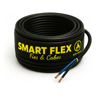 CABO PP PRETO 2X1,00 MM - 100 METROS