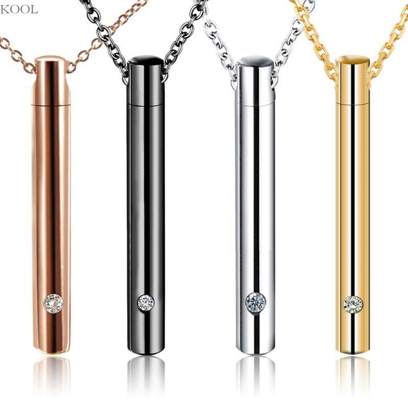 KOOL Aço Inoxidável Para Gato Memoriacilindro Pingente Pet Cremação Urnas Neckl