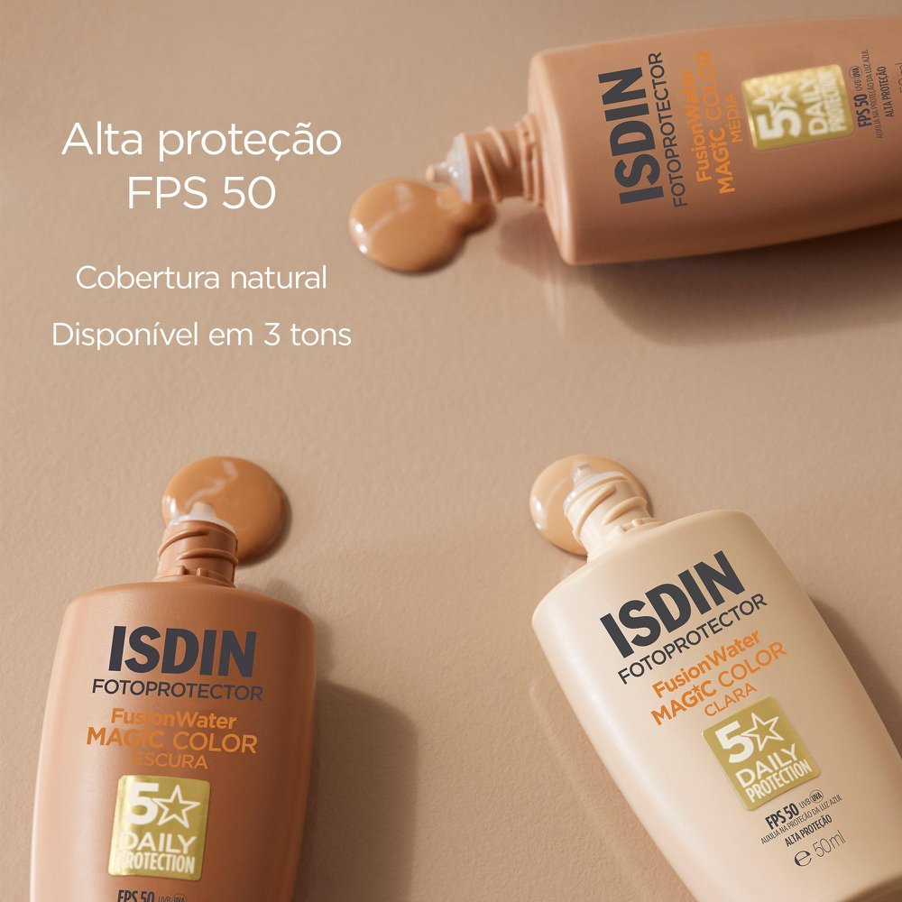 Protetor Solar Facial Isdin Fusion Water FPS50 Cor Média 50ml · foto 2
