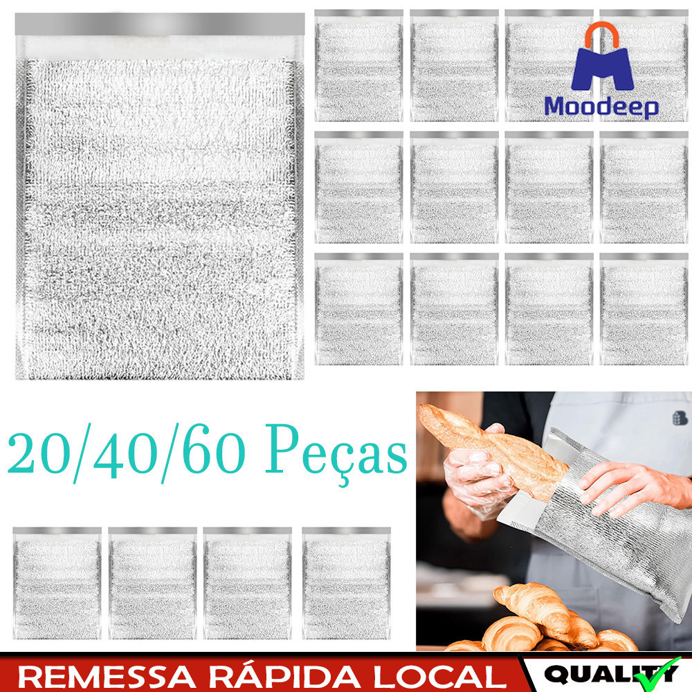 20/40/60 Peças Generic Sacos Isolados de Folha de Alumínio Não Tóxico, Isolamento Térmico e Frio, Retenção de Frescor