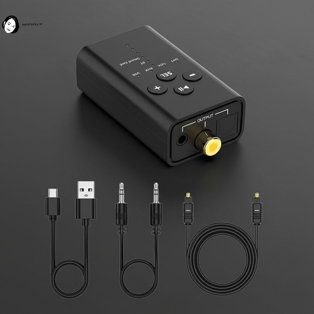 Receptor De Áudio Bluetooth-Som USB Com AUX Coaxial Óptico Para Alto-Falantes Antigos