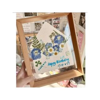 Carta de primavera DIY moldura de foto Envelope pacote de Material de flores secas Tanabata artesanal presente de aniver